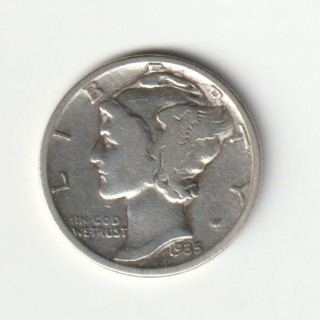 1935 Mercury Dime 90% Silver U.S. Ten Cent Coin