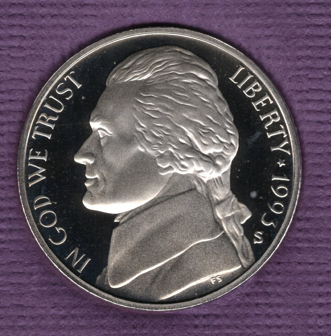 Free: 1993-S NEARLY PERFECT NICKEL FULL 5 STEPS