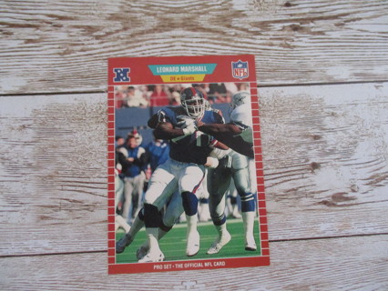 1989 Pro set NFL trading card Leonard Marshall Giants # 288