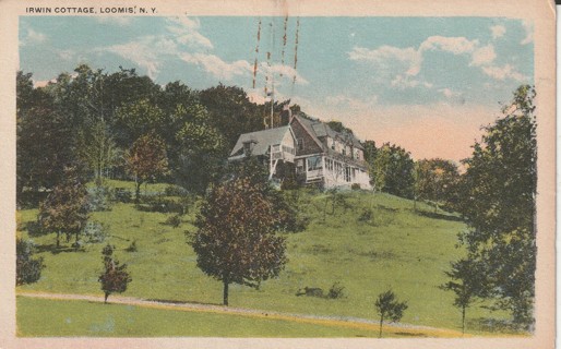 Vintage Used Postcard: z gin: 1933 Irwin Cottage, Loomis, NY