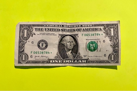 One Dollar Bill * Star Note!