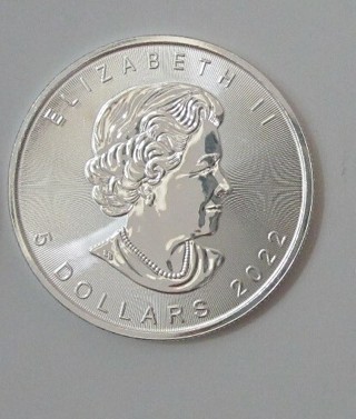 2022 1 oz Canadian Maple Leaf .9999 Pure Silver $5 Coin Brilliant Uncirculated