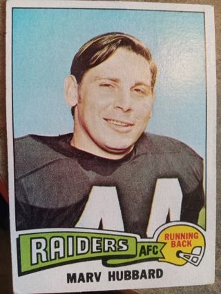 1975 TOPPS MARV HUBBARD OAKLAND RAIDERS FOOTBALL CARD# 305