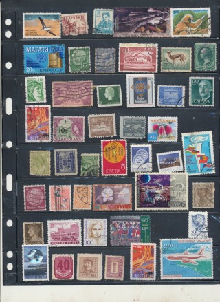 (45)  Stamps from Around the World in This Collection, All Different, Used, Vintage - WW-0486