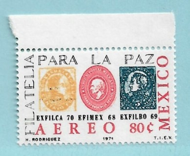 1971 Mexico Sc385 EXFILCA 70, 2nd Interamerican Philatelic Exhibition, Caracas MNH