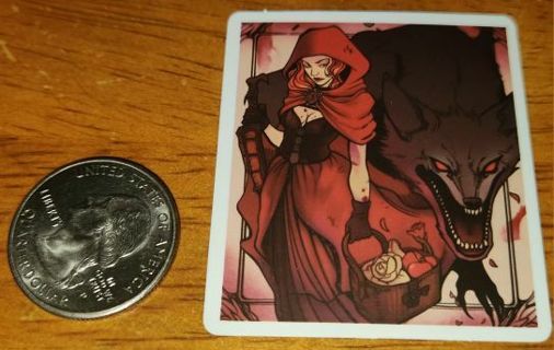 Red Riding Hood Dark Goth Sticker