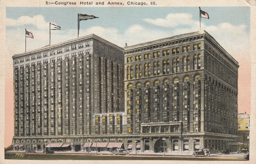 Vintage Used Postcard: z gin: Congress Hotel & Annex, Chicago, IL