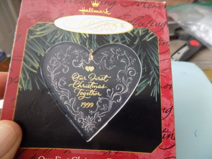 Hallmark Keepsake Ornament Vintage 199 Our First Christmas together Heart shape in box