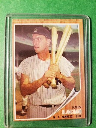 1962 - TOPPS EXMT - NRMT BASEBALL - CARD NO. 93 - JOHN BLANCHARD - YANKEES