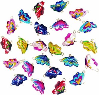  6pc Mixed Multi-color Butterfly Charms #4 (PLEASE READ DESCRIPTION)