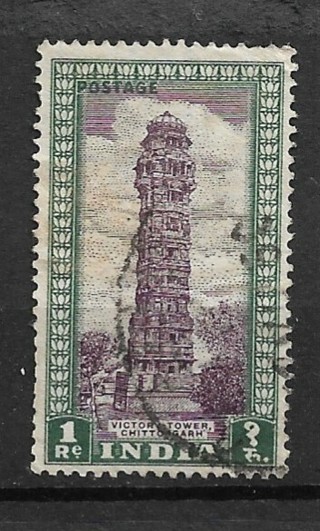 1949 India Sc218 1r Victory tower, Chittorgarh used