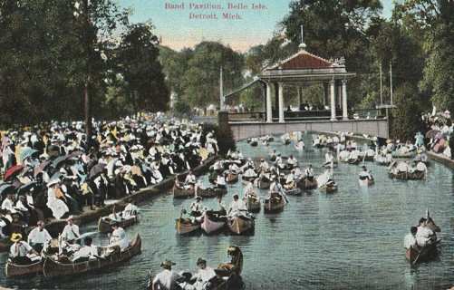 Vintage Unused Postcard: a: Band Pavilion, Belle Isle, Detroit, MI