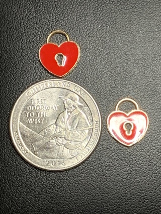 HEART CHARMS~#23~SET OF 2~FREE SHIPPING!