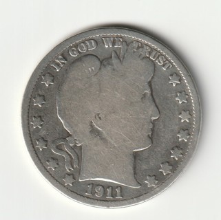 1911 Barber Half Dollar 90% Silver U.S. Fifty Cent Coin