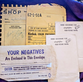 Vintage Film Negative Developing Envelopes Kodak Verichrome Fotocrafters Lot