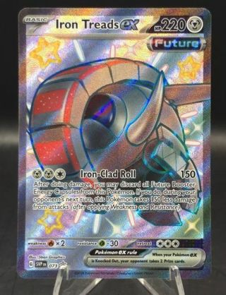 NM Shiny Iron Treads Ex Textured Full Art Pokemon card