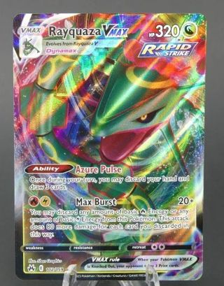 NM Ultra Rare Rayquaza VMAX Textured Full Art SWSH Pokemon card