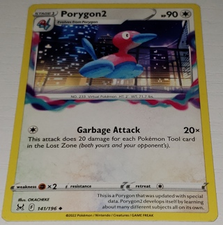 ⚡ Pokemon Card Porygon 2 141/196 Uncommon ⚡ 90 HP Lost Origin