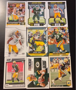9 Green Bay Packers football cards 