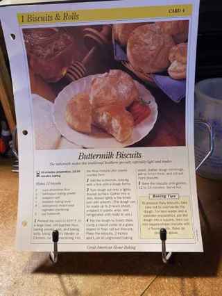 BUTTERMILK BISQUITS RECIPE CARD+CRESCENT RECIPE ON BACK