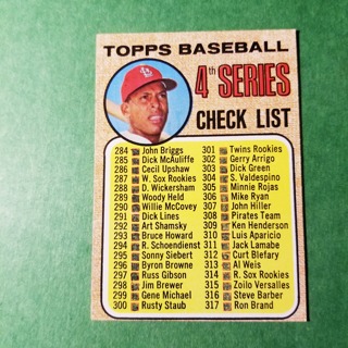 1968 - TOPPS BASEBALL CARD NO. 278 - 4TH SERIES CHECKLIST