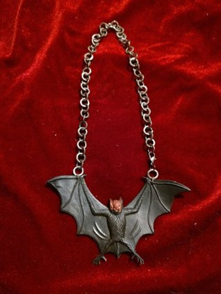 Vampire Bat Toy Necklace with Heavy Chain