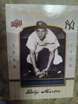 2008 UPPER DECK YANKEES STADIUM LEGACY BILLY MARTIN 1950/1960 NEW YORK YANKEES BASEBALL CARD# 28