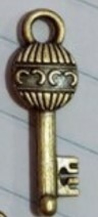 Decorative Bronze key charm