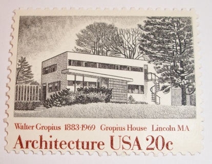 Scott #2021, Architecture, Gropius House, One Useable 20¢ US Postage Stamp