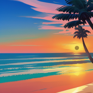 Listia Digital Collectible: Palm tree sunset