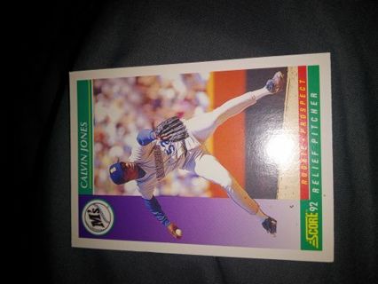 Calvin Jones 1992 Score Rookie Card Seattle Mariners