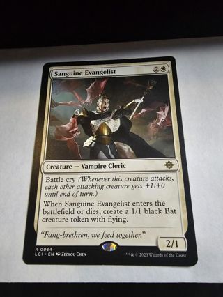 Magic the gathering mtg Sanguine Evangelist rare card Lost Caverns of Ixalan