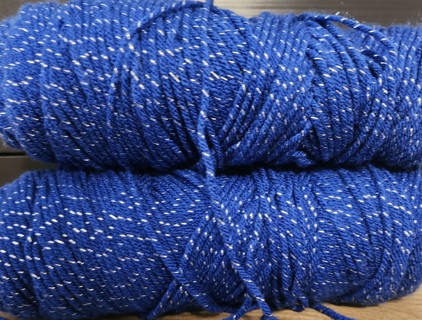 Lot of 2 - Dark Blue Sparkle Yarns - total weight is 8.2 ozs