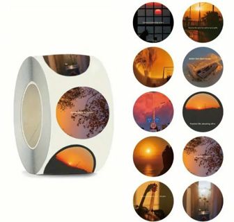 ➡️NEW⭕(10) 1" BEAUTIFUL SCENIC SUNSET STICKERS!! (SET 2 of 4) NATURE SUNRISE LANDSCAPE