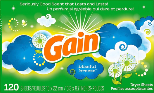 [NEW] Gain Fabric Softener Dryer Sheets, Blissful Breeze, (120 Count)