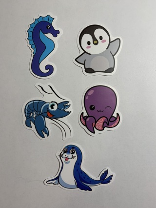 CUTE ANIMAL STICKERS~LOT 8~FREE SHIPPING!