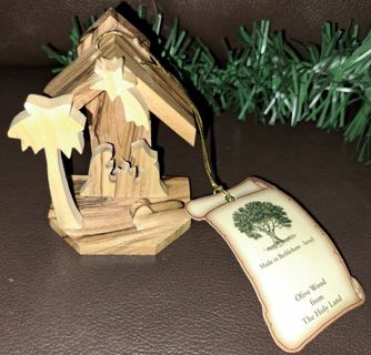 Olive Wood, Carved NATIVITY, Ornament