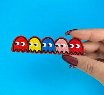 1 VINTAGE Pac Man Ghosts Patch IRON ON Patch Clothing accessories Embroidery Applique Decoration