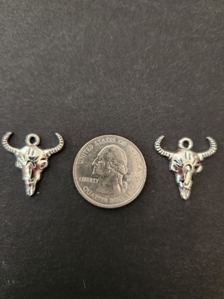 (2) Steer Skull Charms/Pendants