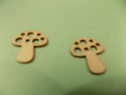 Set of 2 Mushroom cut out wood shapes for crafts # 1