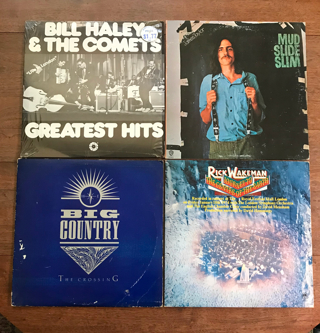 Lot of 4 Vintage Classic Rock Vinyl LPs, James Taylor, Rick Wakeman, Big Country, FREE