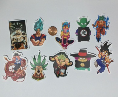 10 Dragon Ball Z Stickers, NEW, Unused