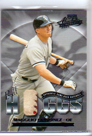 Magglio Ordonez, 2001 Playoff BASEBALL RELIC Baseball Card #BH20, Chicago White Sox, 128/150, (L1