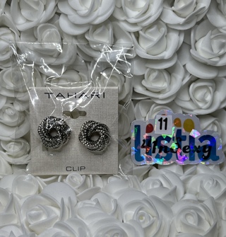 Brand New Tahari Silvertone Clip On Earrings