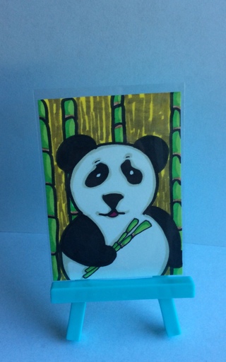 Panda original drawing aceo