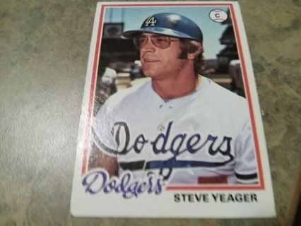 1978 TOPPS STEVE YEAGER LOS ANGELES DODGERS BASEBALL CARD# 285