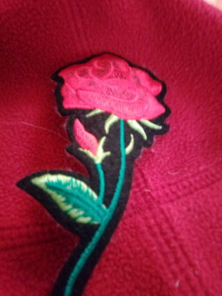 Large Red Rose Iron-On Patch