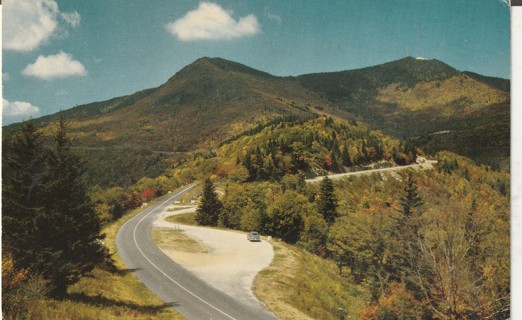 Vintage Used Postcard: d: 1967 Mount Mitchell, Blue Ridge Parkway