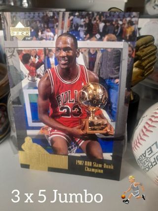 1996 Michael Jordan UD Slam Dunk Champion Jumbo 3 x 5 TRACKING INCLUDED