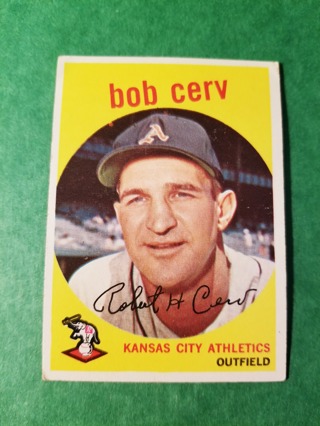 1959 - TOPPS EXMT - NRMT BASEBALL - CARD NO. 100 - BOB CERV - A'S